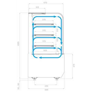 Витрина кондитерская Carboma KR70 VM 0,9-1 Light (9005)  - Изображение 2