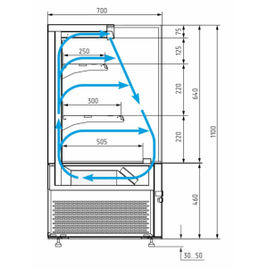 Витрина кондитерская Carboma KC71-110 VV 0,9-2 (9005) открытая - Изображение 7