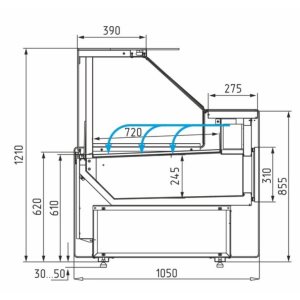 Витрина холодильная Carboma GC111 SM 2,0-1 (1008 Темный дуб) (без боковин) - Изображение 5