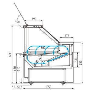 Витрина холодильная Carboma GC111 VM 0,94-1 (1008 Темный дуб) (динамика, газлифт, без боковин) - Изображение 6