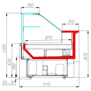Витрина холодильная Carboma GC110 SM 1,5-1 (ВХС-1,5 Carboma GC 110) (сталь) - Изображение 2