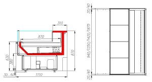 Витрина холодильная Carboma GC110 SM 2,0-2 (ВХСо-2,0 Carboma GC 110) (1005 венге) - Изображение 2
