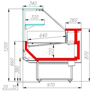 Витрина холодильная Carboma GC95 SM 1,8-1 (ВХС-1,8 Carboma GC95 KombiLux) (0107 ольха) - Изображение 2