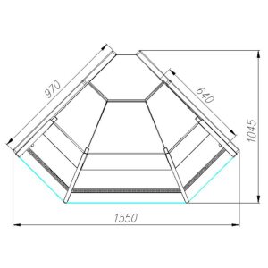Витрина холодильная Carboma GC95 VM-5 (ВХСу-1 Carboma GC95 внешний 90 INOX) (0013-0430 боковины черные, декор нерж) - Изображение 2