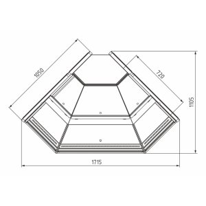 Витрина холодильная Carboma GC111 VV 5 (1010 Мариель) (внешний угол, динамика, газлифт, без боковин) - Изображение 3