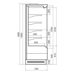 Горка холодильная Dazzl Vega DG 070 H195 Plug-in 190 - Изображение 3