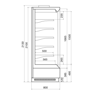 Горка холодильная Dazzl Vega 080 H210 Plug-in 190 - Изображение 3