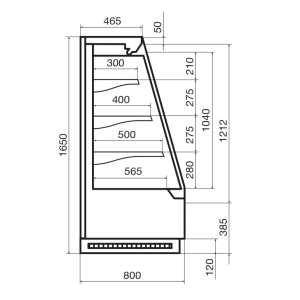 Горка холодильная Dazzl Vega 080 H160 Plug-in 90 - Изображение 3