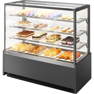 Витрина кондитерская Chilz VETE KUB 90 серый муар, металлик