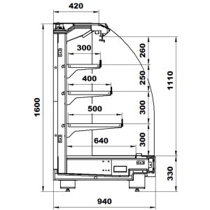 Горка пристенная витрина МХМ Варшава 160/94 ВХСнп-3,75 (без боковин, ТРВ, вентиль соленоидный) - Изображение 2