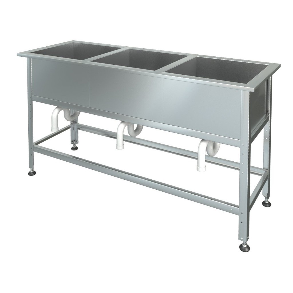 Ванна моечная МХМ М-3-0,3-0,6/1,47 нерж. (AISI 430, t=0,6)