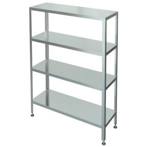 Стеллаж с 4-я сплошными полками МХМ С-4-0,5/1,2/1,8 (нержавейка) 