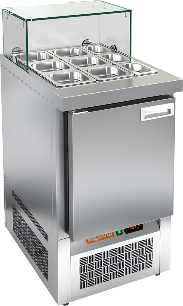 Стол холодильный для салатов HiCold SLE3-1GN низкое стекло