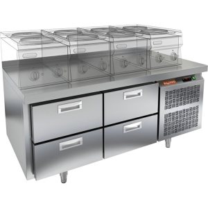 Стол охлаждаемый HiCold GN 22/TN LT под тепловое оборудование, без столещницы