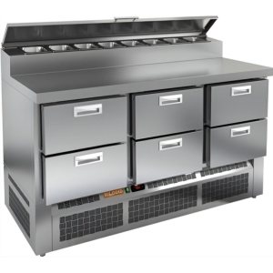 Стол холодильный для пиццы HiCold PZE2-222/GN (1/6H)