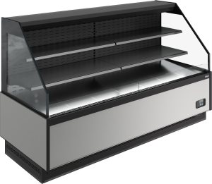 Горка холодильная Carboma GC110 VM 1,25-2 Горка без боковин (версия 2.0) ( 9006-9005)