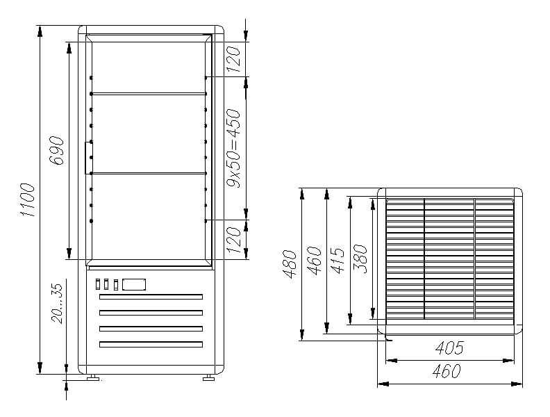 Витрина кондитерская Carboma D4 VM 120-1 (R120C коричнево-золотой, 1/2 INOX) - Изображение 2