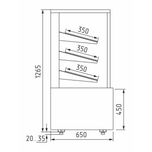Витрина кондитерская Carboma KC70 N 0,6-2 Light (9005-0430) хлебная, без стекла - Изображение 2